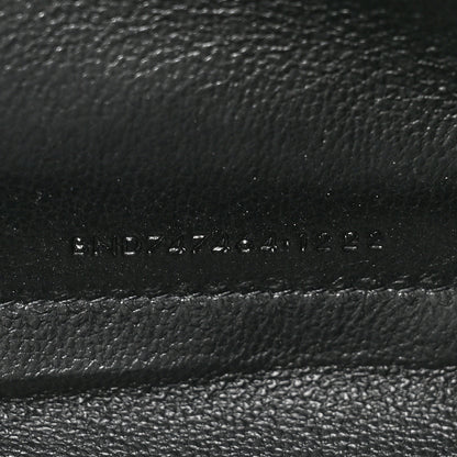 Saint Laurent Calfskin Crocodile Embossed Cassandre Wallet On Chain WOC Black 9 of 12