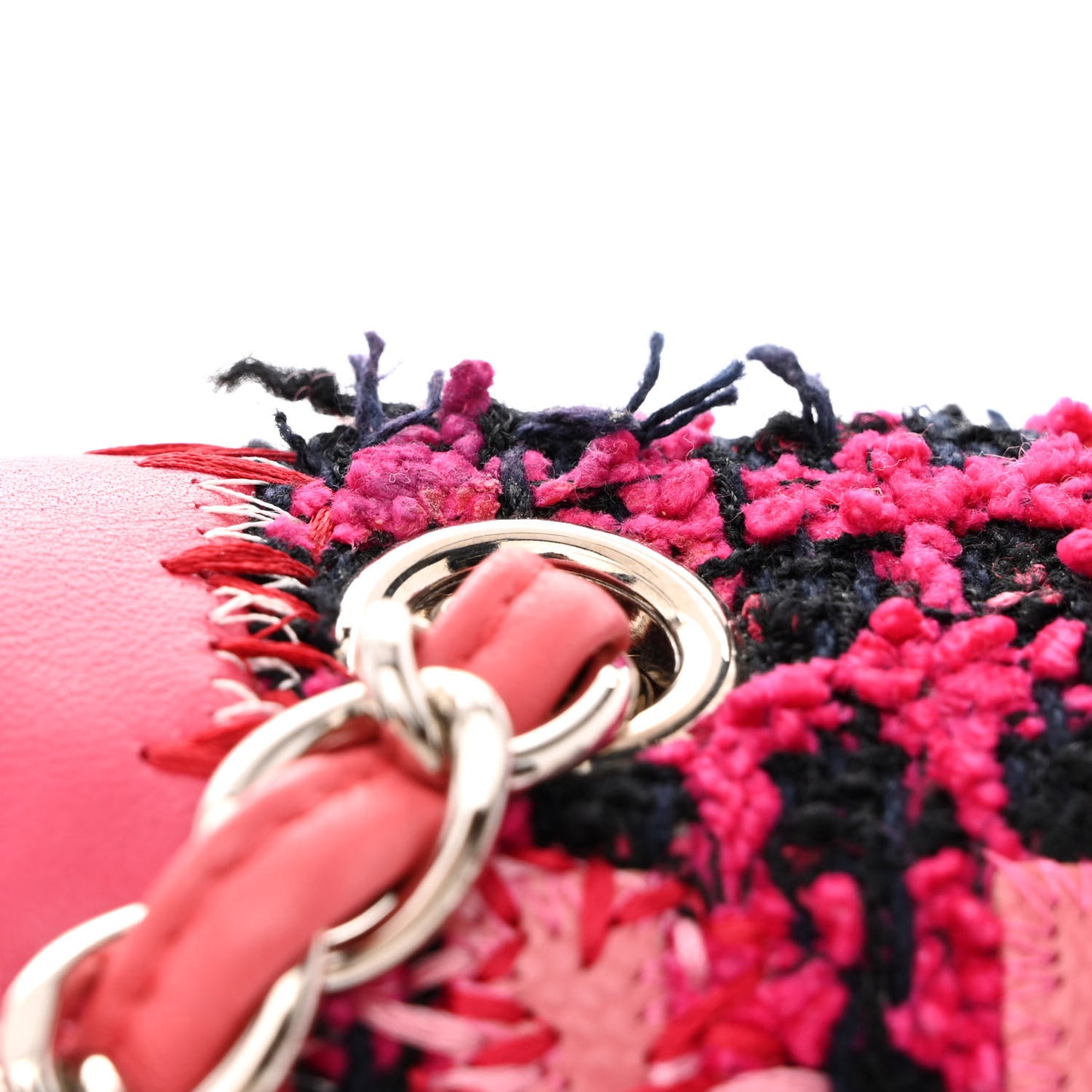 Tweed Patchwork Jumbo Single Flap Pink
