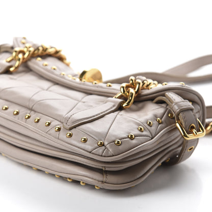 Miu Miu Nappa Quilted Studded Shoulder Bag Calce 7 of 18