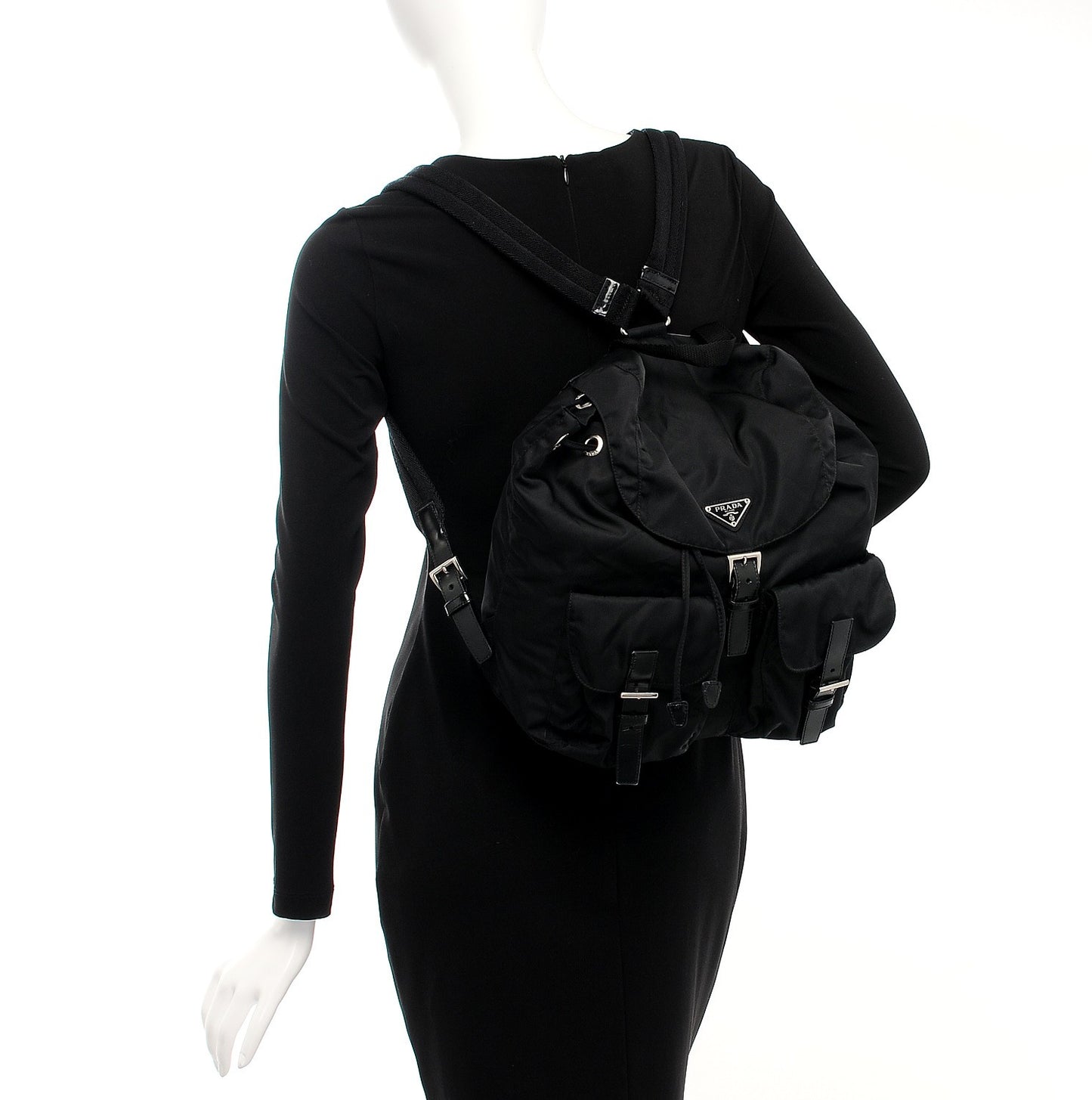 Nylon Vela Medium Backpack Black