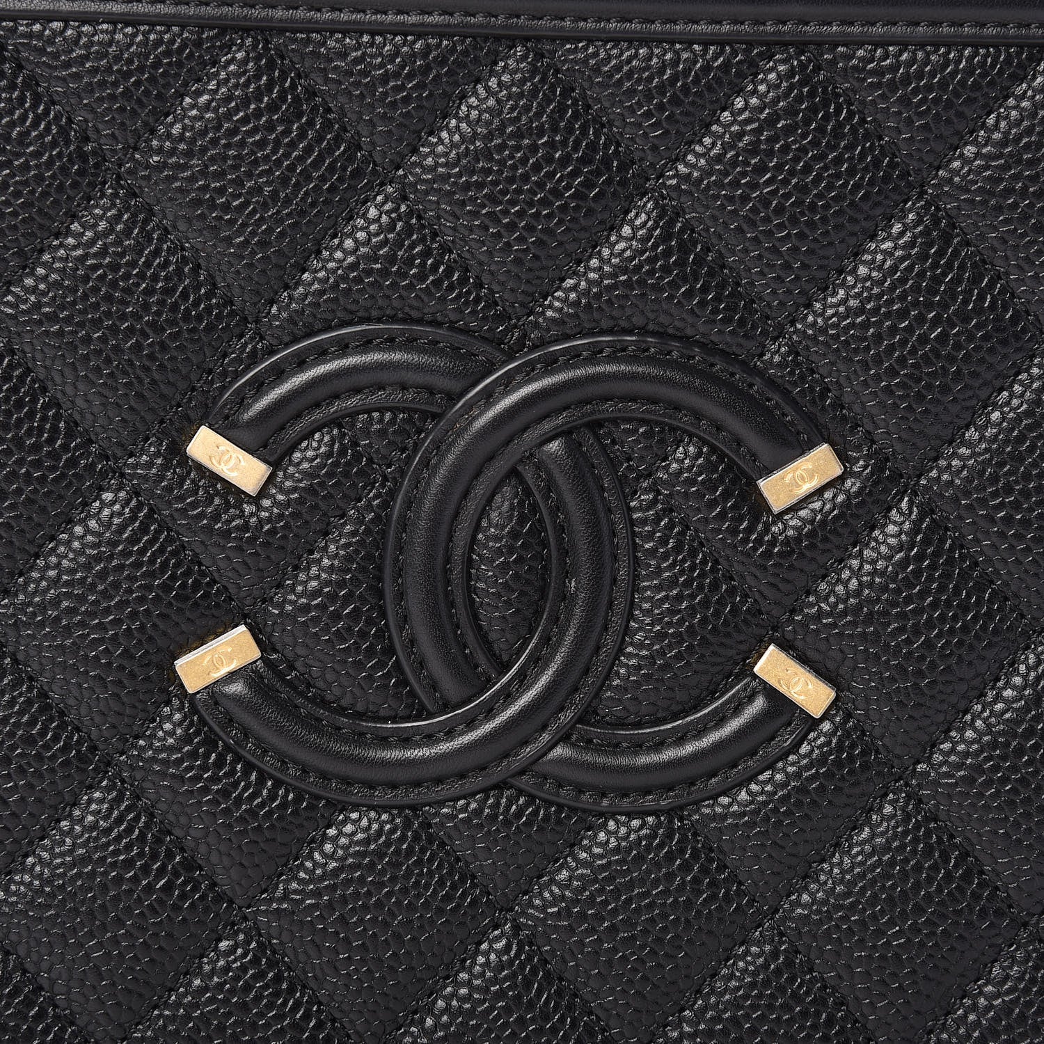 Chanel Caviar Quilted Medium CC Filigree Vanity Case Black 8 of 10