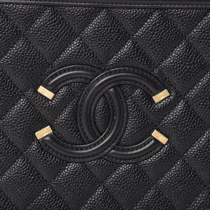 Chanel Caviar Quilted Medium CC Filigree Vanity Case Black 8 of 10