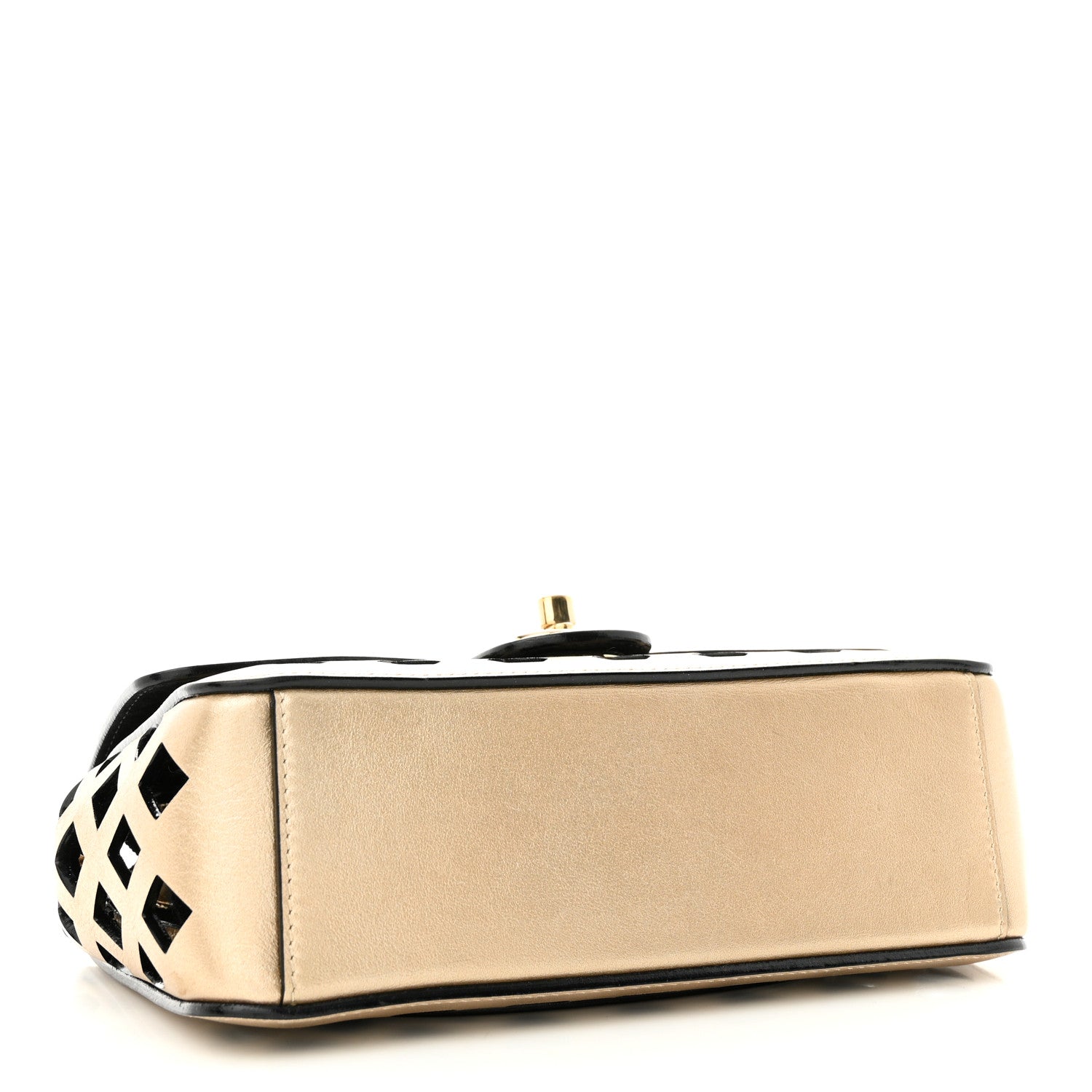 Chanel Metallic Lambskin Small Sea Through Flap Gold Black 5 of 14