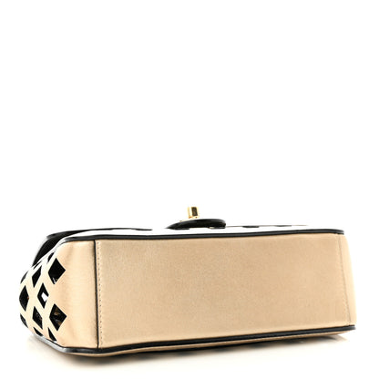 Chanel Metallic Lambskin Small Sea Through Flap Gold Black 5 of 14