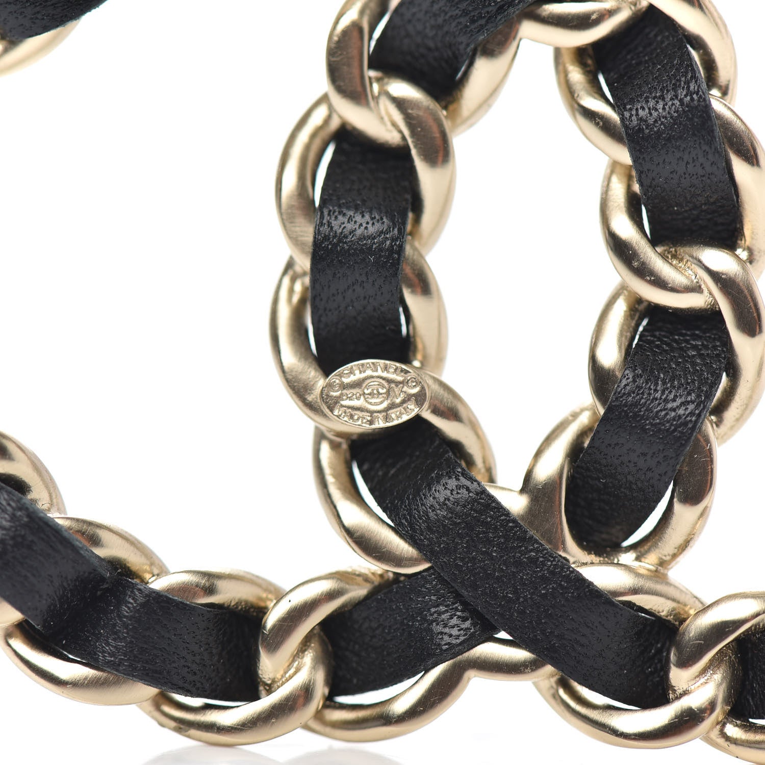 Chanel Lambskin Chain CC Brooch Black Gold 4 of 5