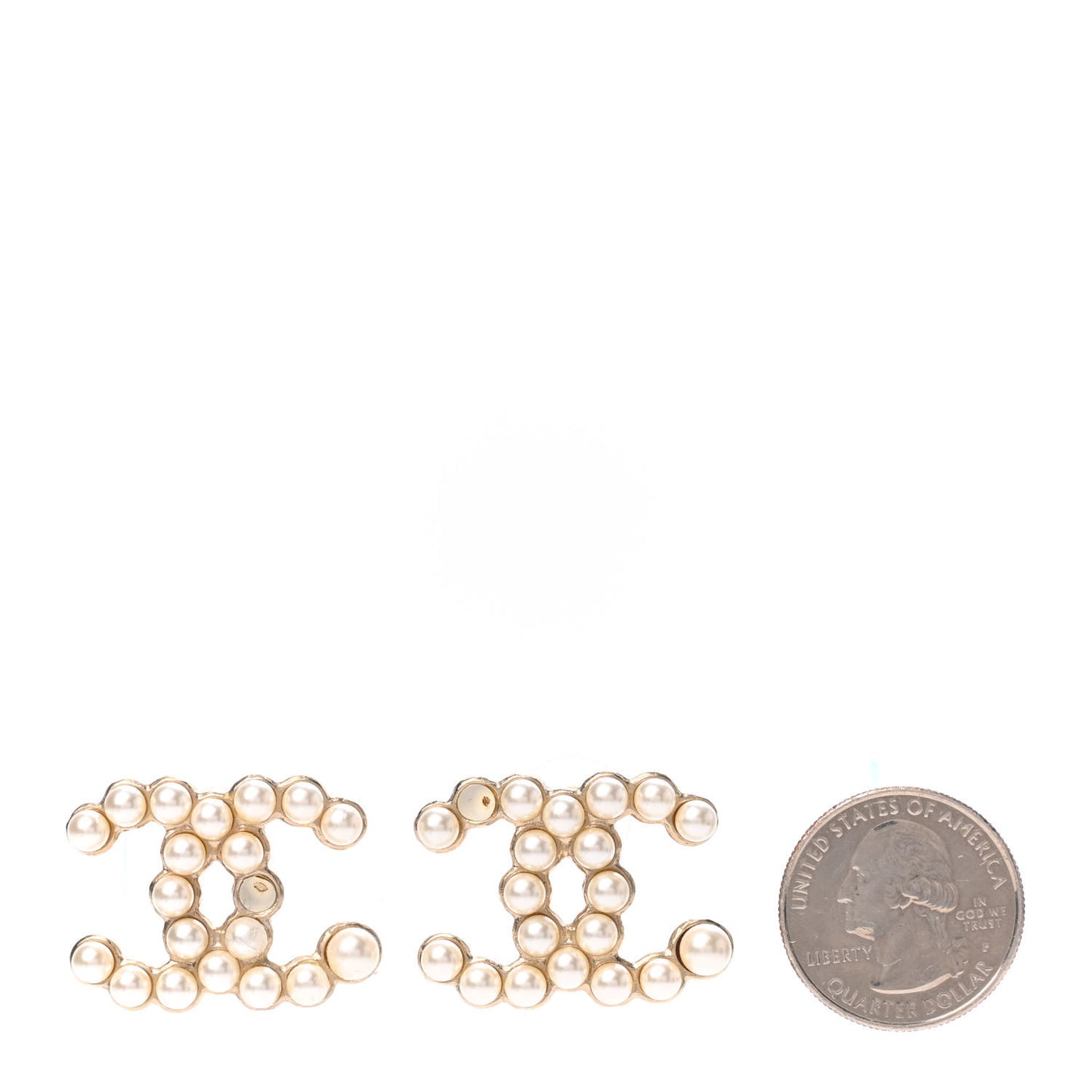 Pearl CC Earrings Gold
