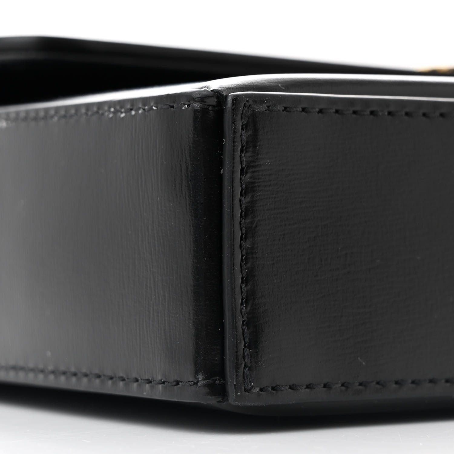 Celine Shiny Calfskin Triomphe Chain Box Bag Black 10 of 11