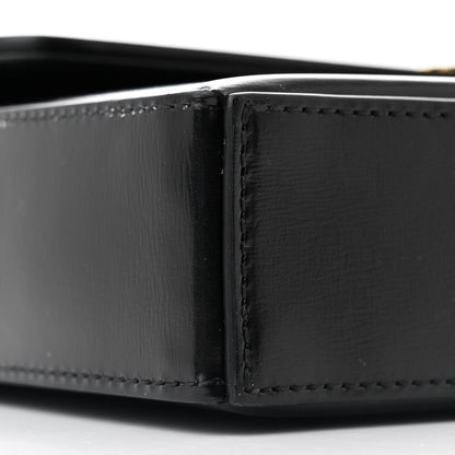 Celine Shiny Calfskin Triomphe Chain Box Bag Black 10 of 11