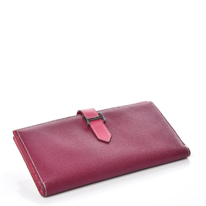 Hermes Epsom Bi-Color Bearn Wallet Tosca Rose Tyrien 4 of 9