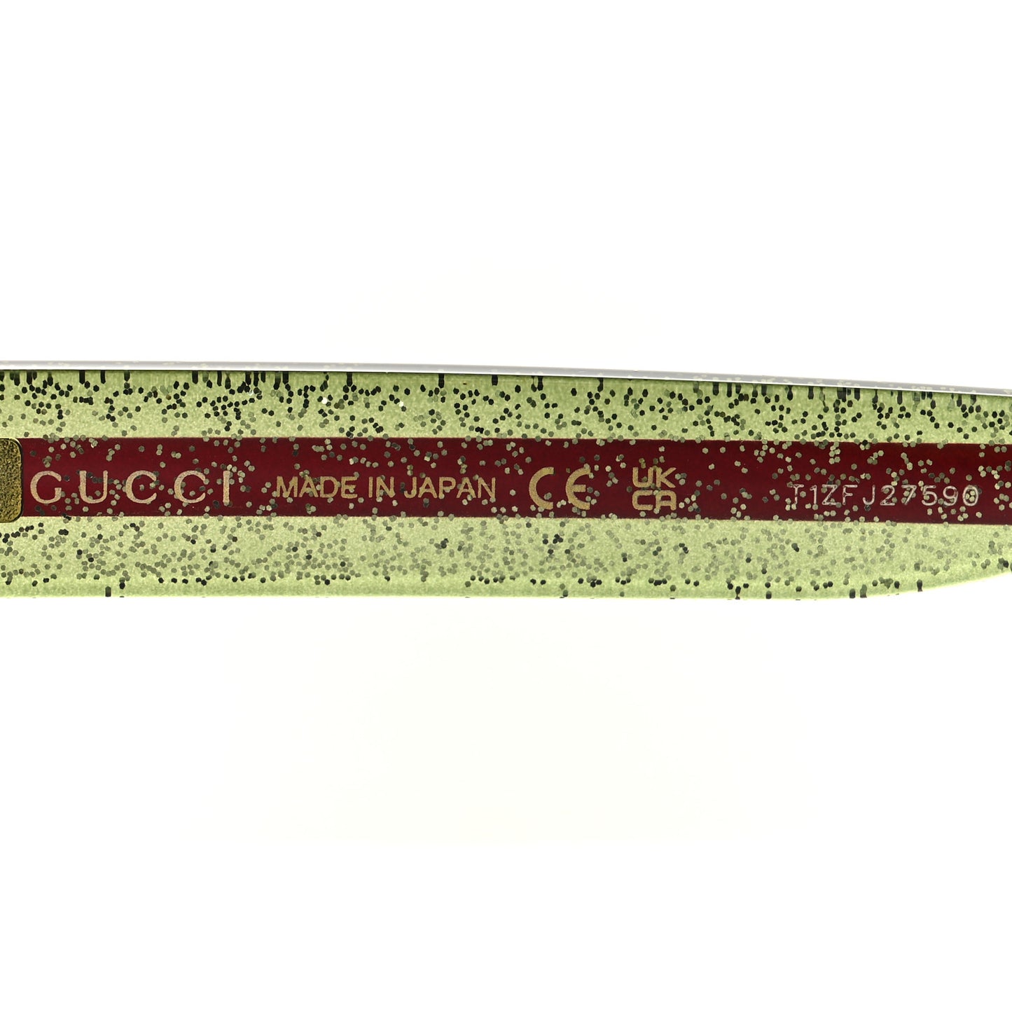 Acetate Square Frame Web Glitter Sunglasses GG0036SN Havana