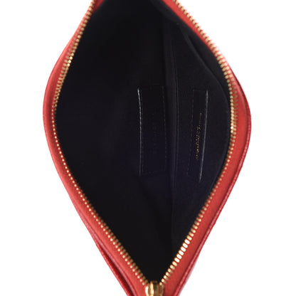 Saint Laurent Grain De Poudre Chevron Monogram Bill Pouch Bandana Red 5 of 8