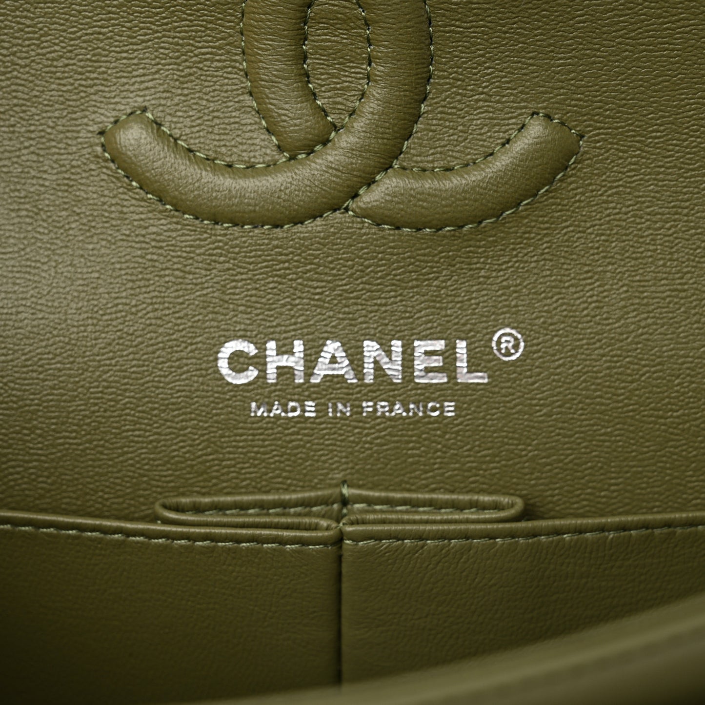Lambskin Quilted Small Double Flap Green