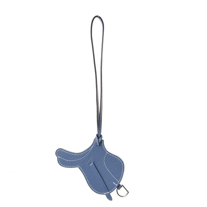 Hermes Swift Paddock Selle Horse Saddle Bag Charm Bleu Agate 2 of 3