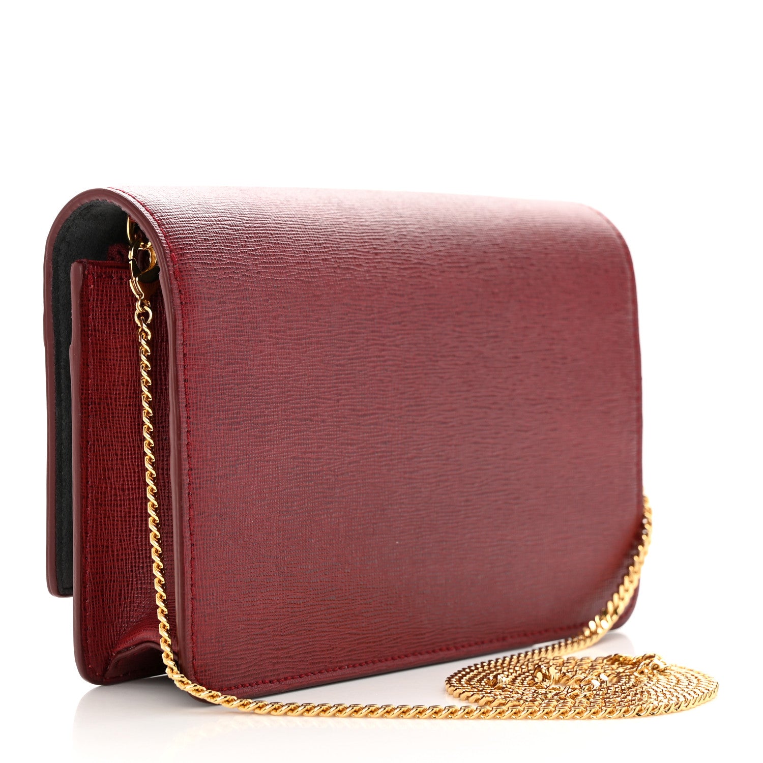 Fendi Vitello Elite Crystal Fendi Loves Monster Eyes Tube Wallet on Chain Rosso Scuro Multicolor 3 of 16