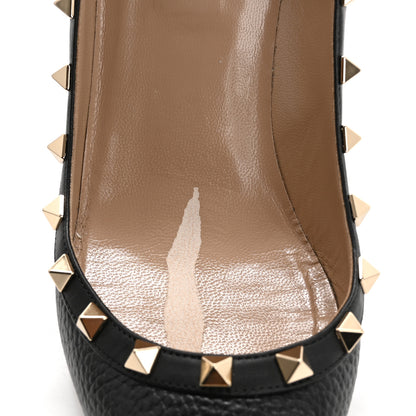 Valentino Garavani Pebbled Calfskin Rockstud 90mm Pumps 39 Black 11 of 12