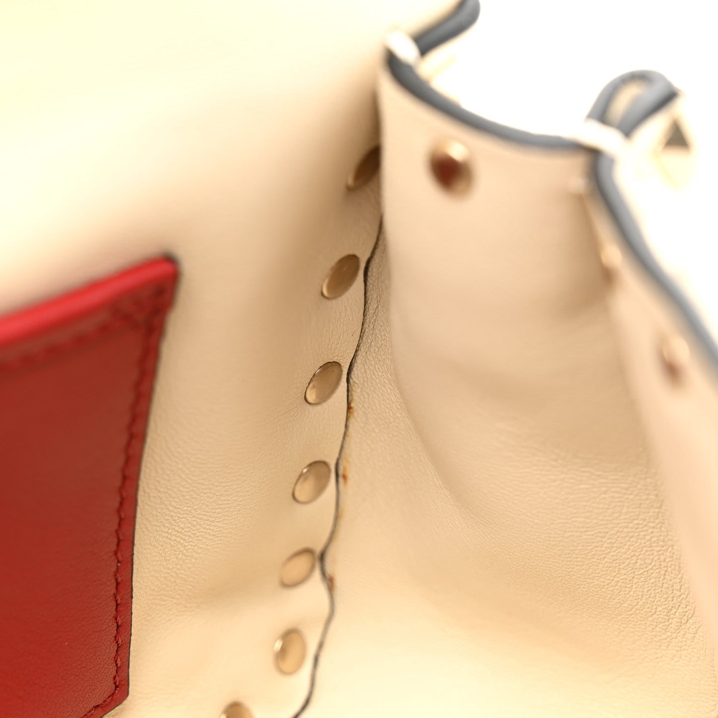 Nappa Small Rockstud Spike Shoulder Bag Light Ivory
