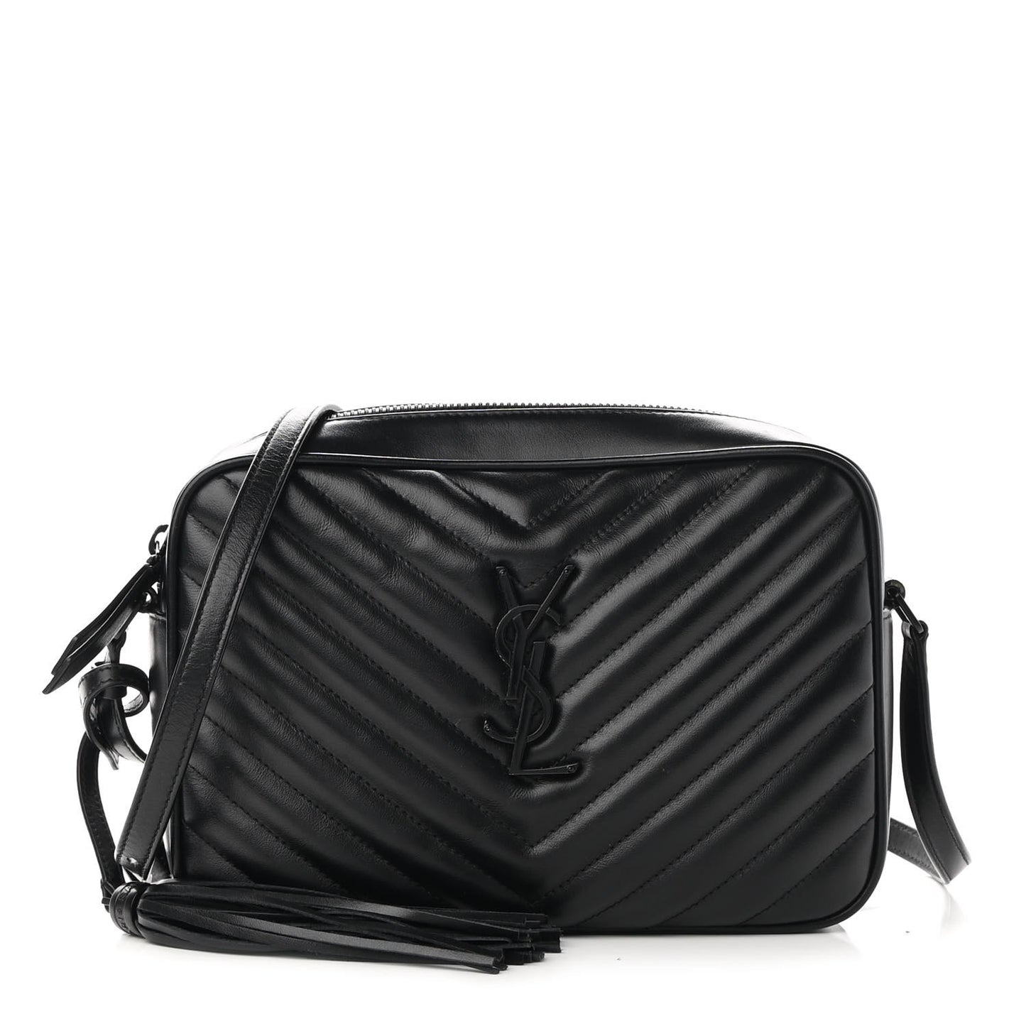 Calfskin Matelasse Monogram Monochrome Lou Camera Bag Black