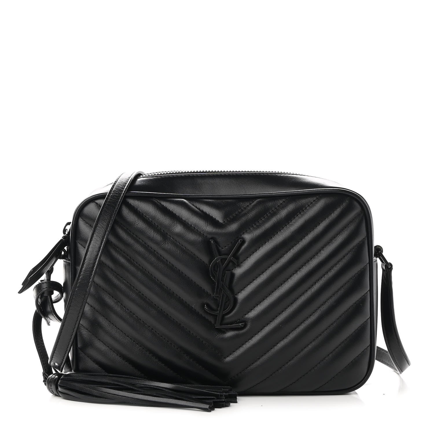 Saint Laurent Calfskin Matelasse Monogram Monochrome Lou Camera Bag Black 1 of 8