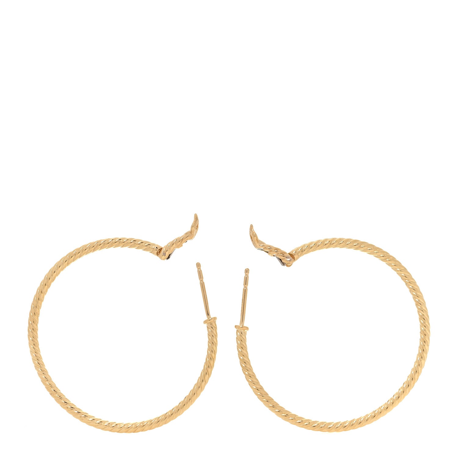 David Yurman 18K Yellow Gold 36mm Large Cable Classics Hoop Earrings 3 of 5