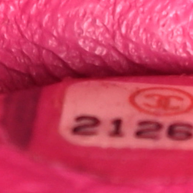 Lambskin Chevron Quilted Mini Rectangular Flap Dark Pink