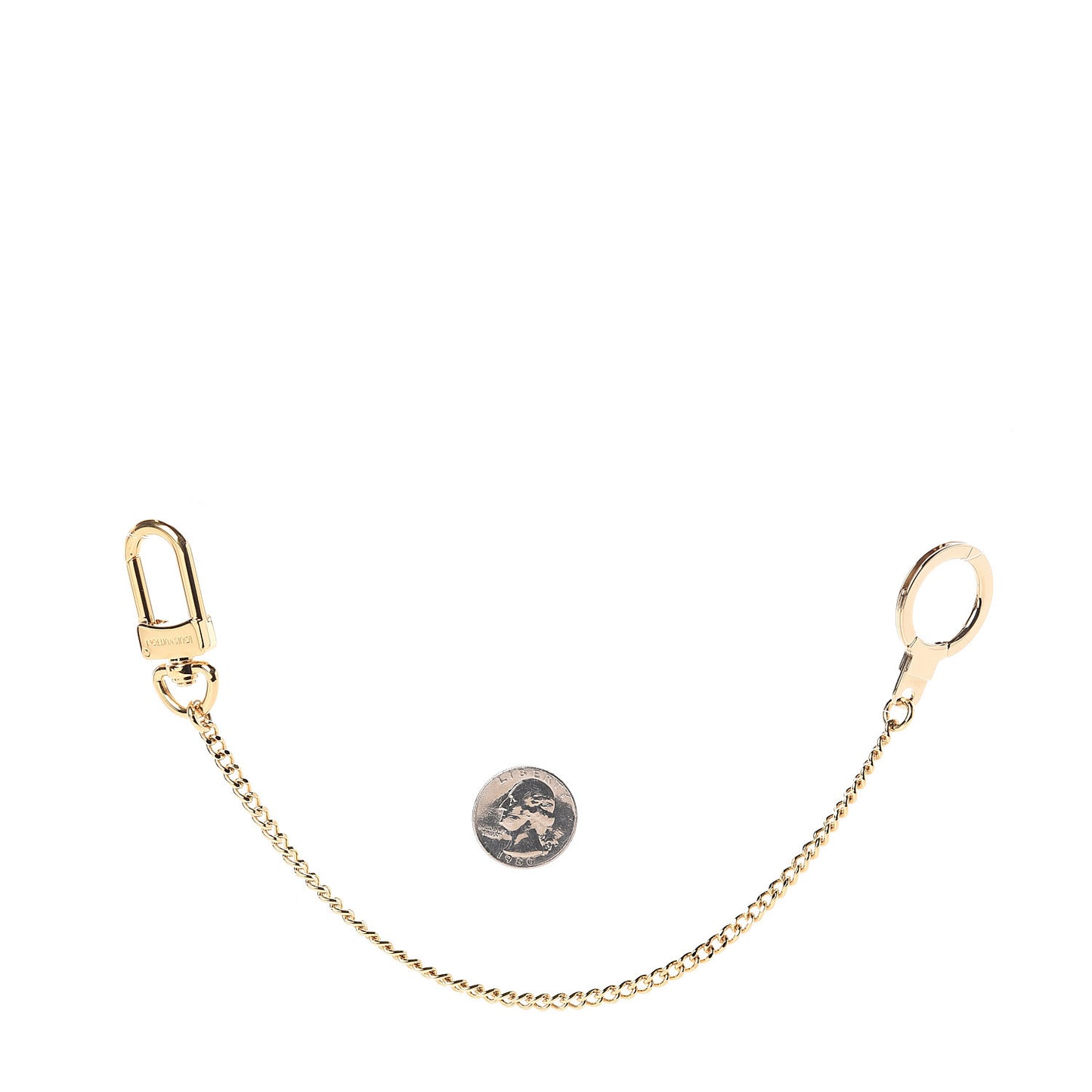 Metal Pochette Extender Key Ring Chain Gold