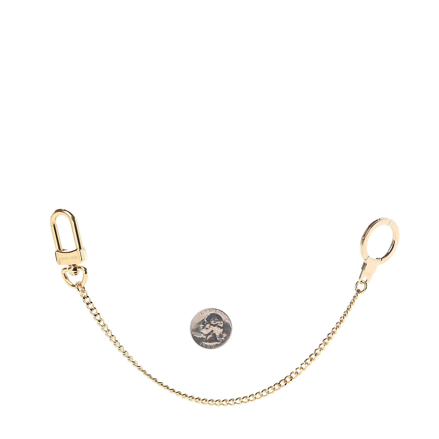 Louis Vuitton Metal Pochette Extender Key Ring Chain Gold 2 of 2