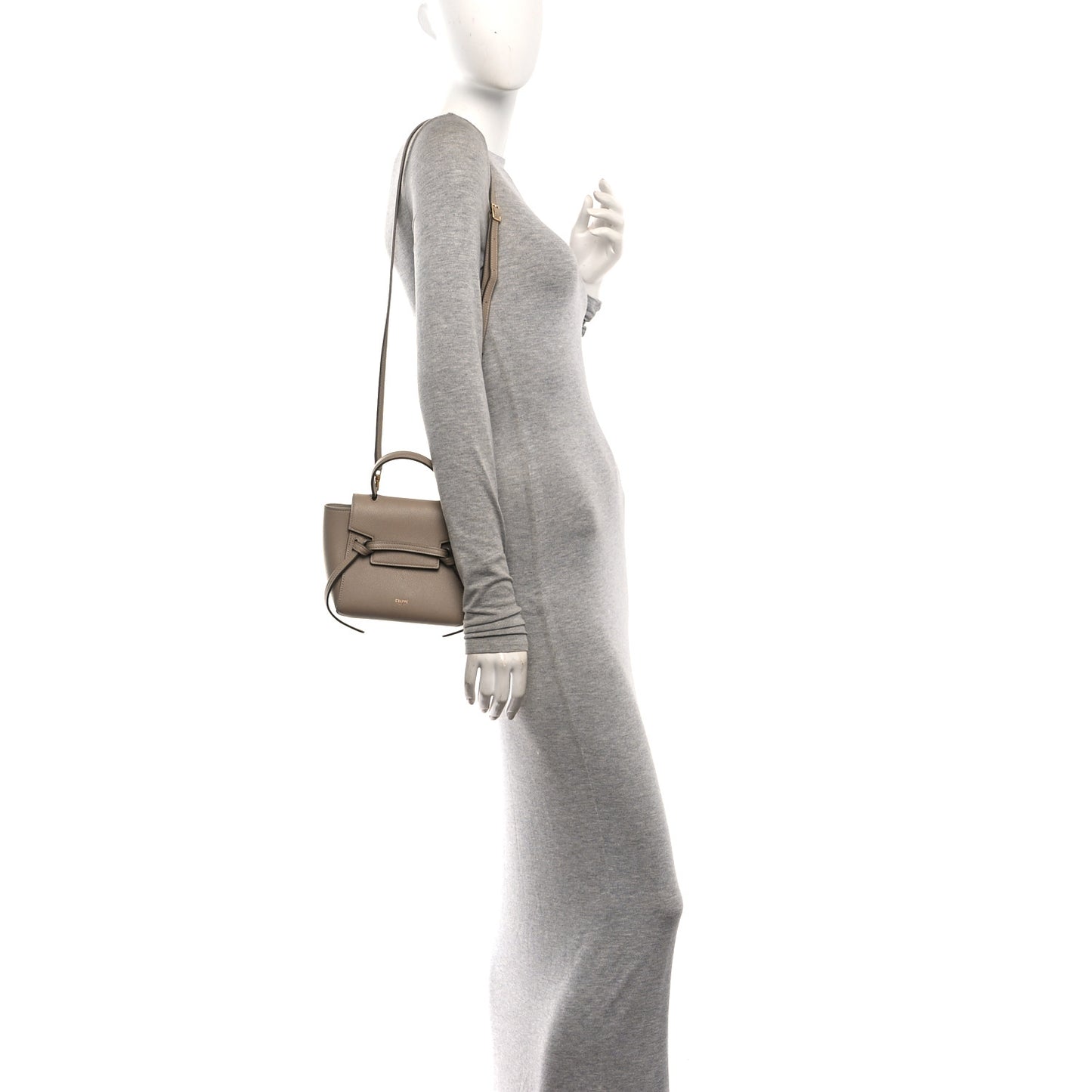 Grained Calfskin Pico Belt Bag Light Taupe