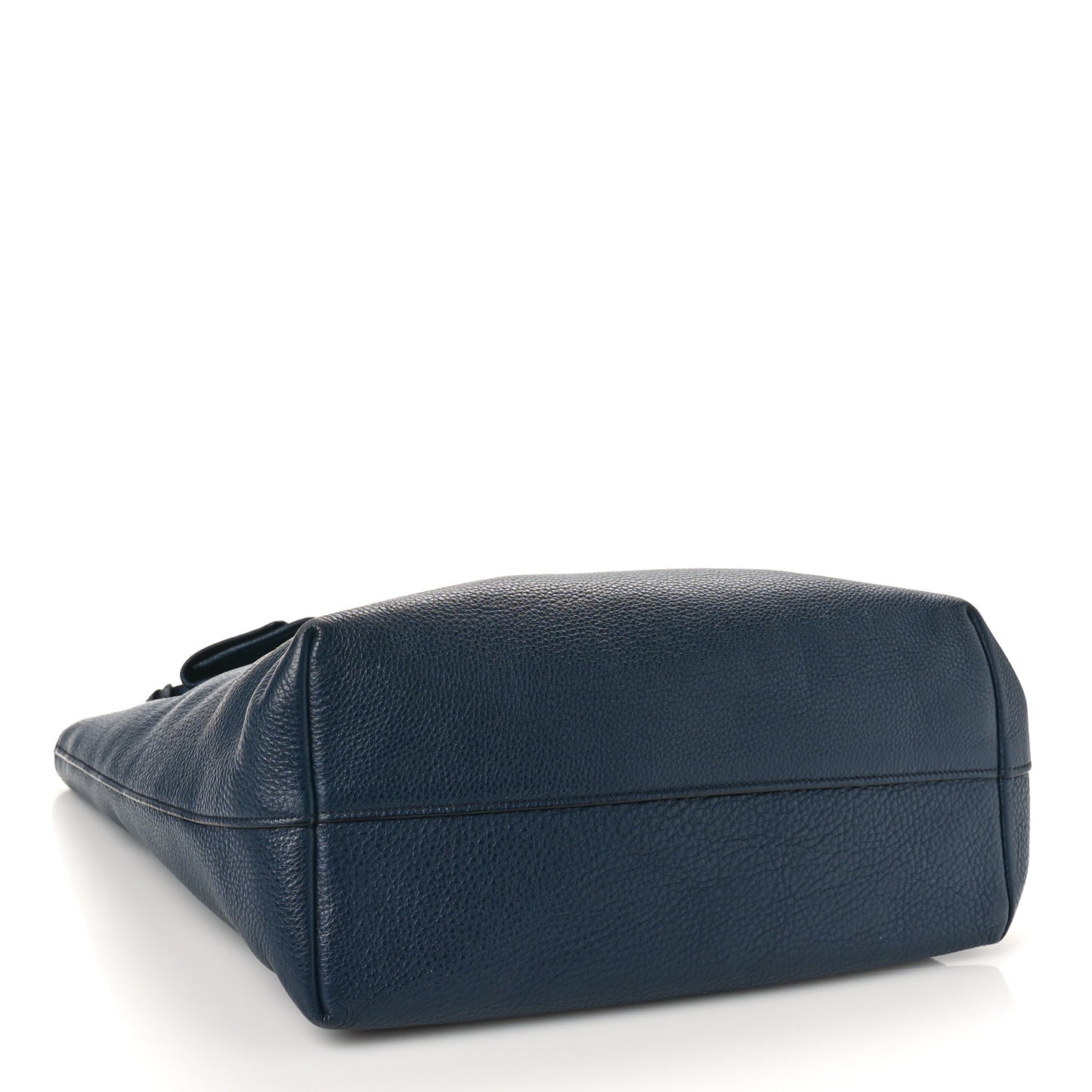 Vitello Daino Pocket Shopping Tote Blue