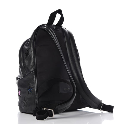 Saint Laurent Lambskin Star Appliqué Mini City California Backpack Black 3 of 9