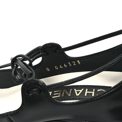 Chanel Lambskin Patent Cap Toe CC Mary Jane Pumps 39 Black 9 of 10