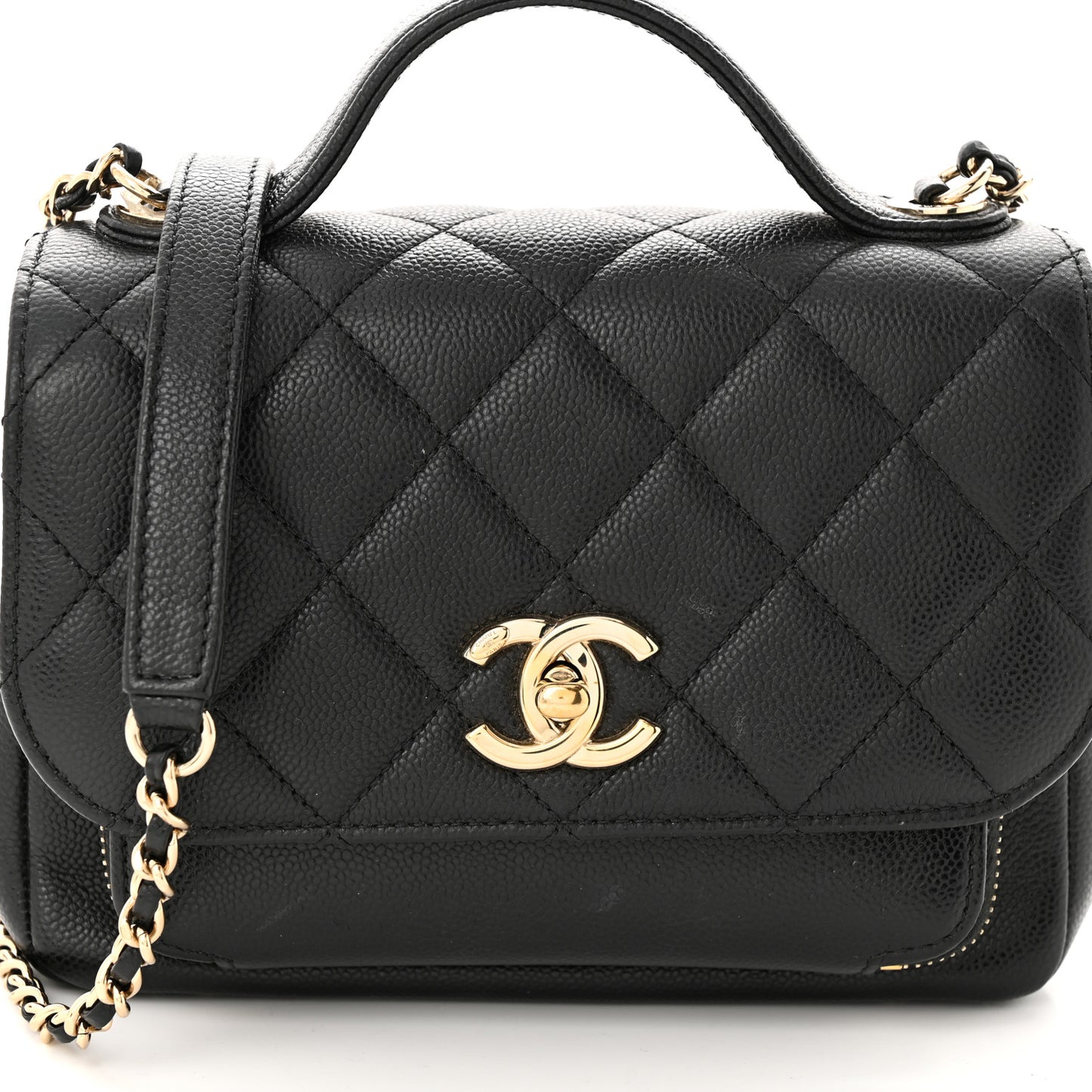 Caviar Quilted Small Business Affinity Flap Black
