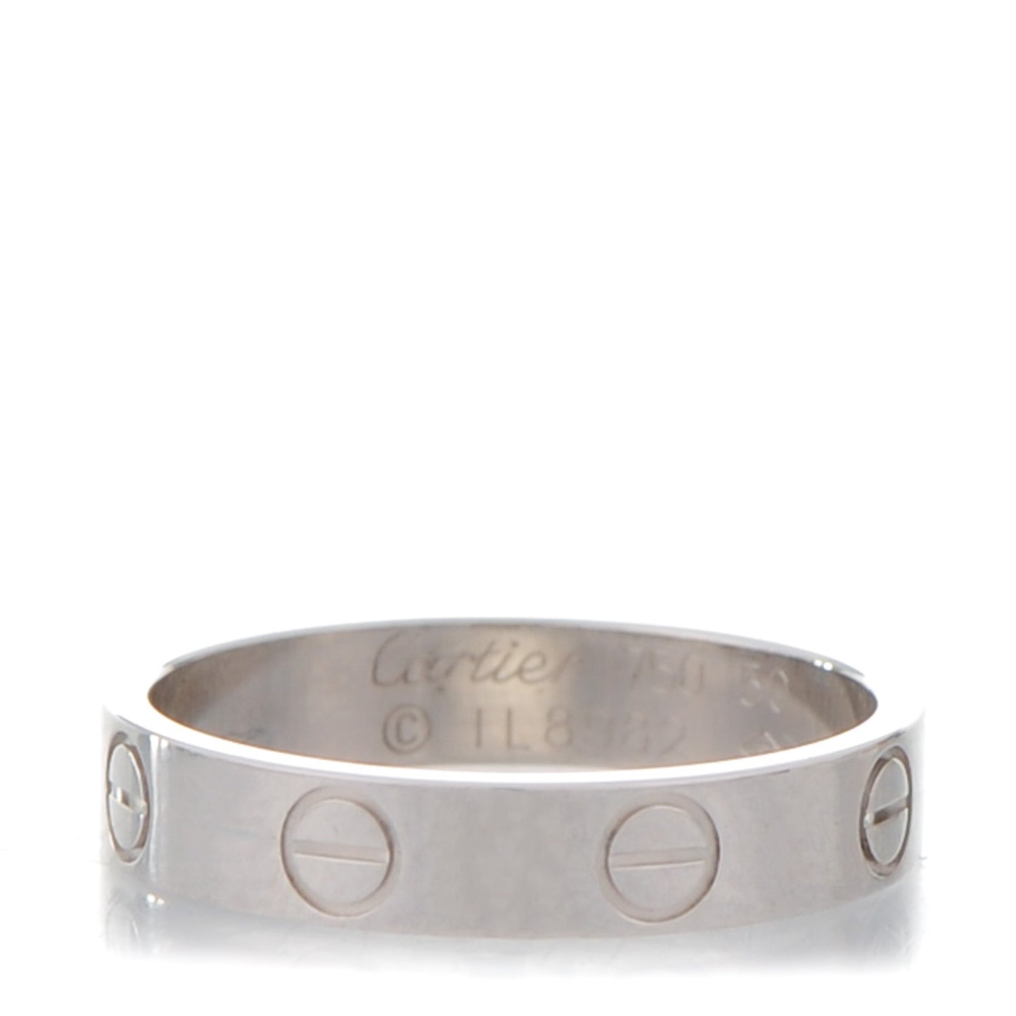 18K White Gold 4mm LOVE Wedding Band Ring 50 5.25