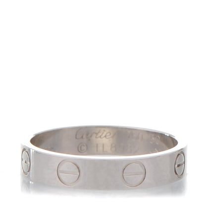 Cartier 18K White Gold 4mm LOVE Wedding Band Ring 50 5.25 1 of 4