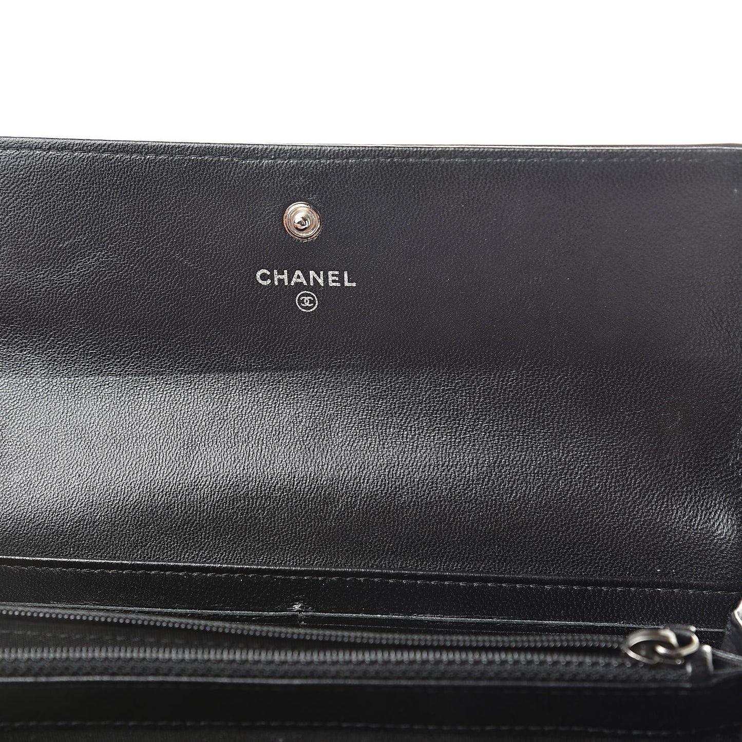 Lambskin Quilted Boy Flap Wallet Black