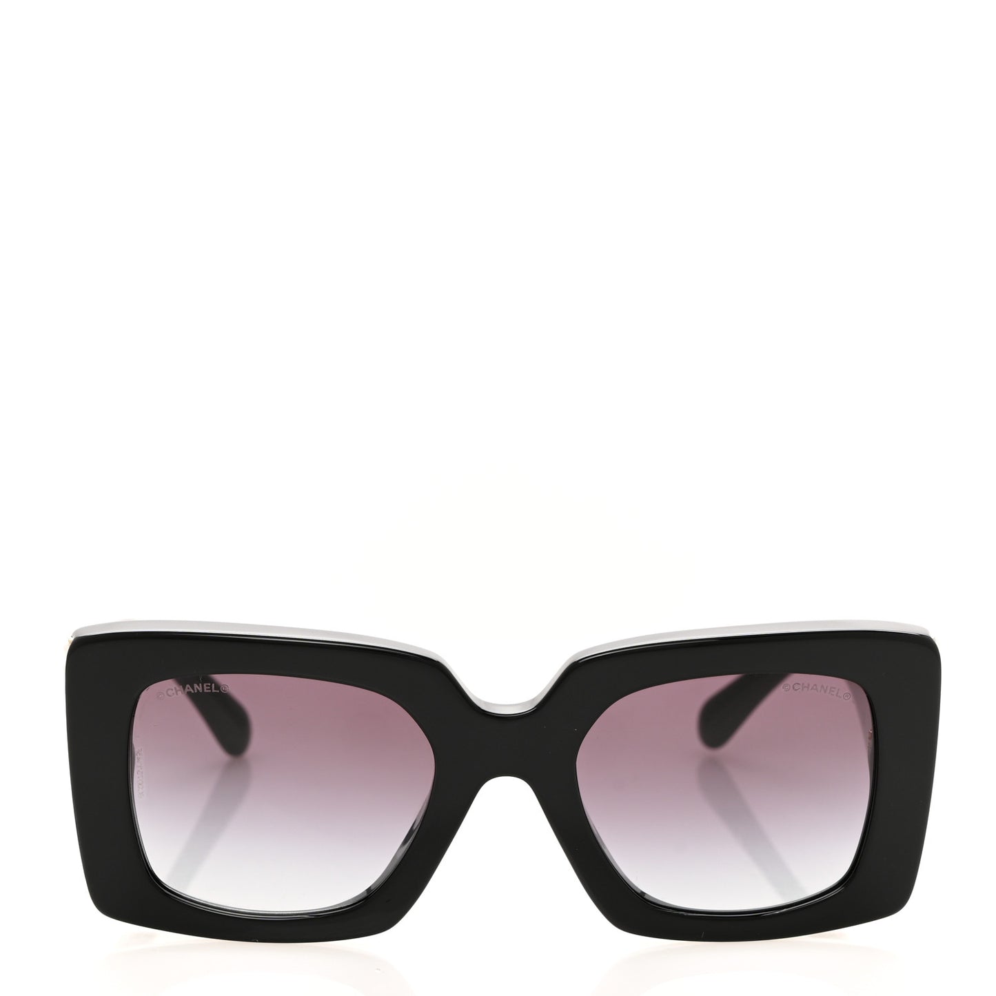 Acetate Pearl Rectangle Sunglasses 5480-H Black