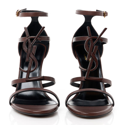 Saint Laurent Calfskin Cassandra 100 Sandals 38.5 Brown 2 of 9