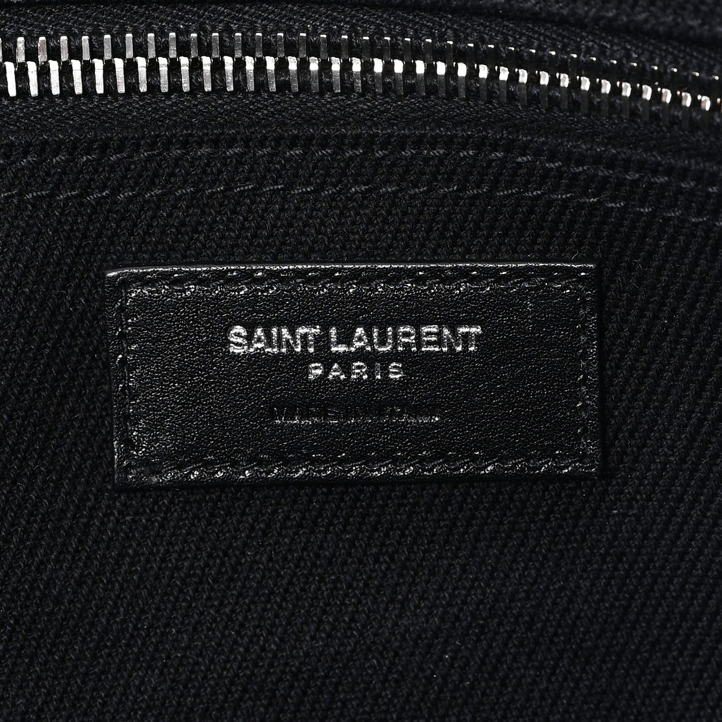 Linen Calfskin Rive Gauche Tote Black