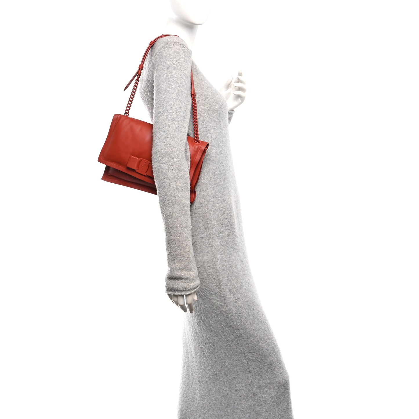 Calfskin Small Viva Bow Shoulder Bag Ramas