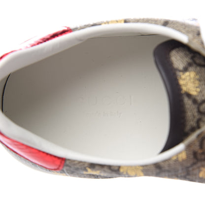 Gucci GG Supreme Monogram Bees Ayers Web Womens Ace Sneakers 37.5 Beige Oro Green Red 8 of 10
