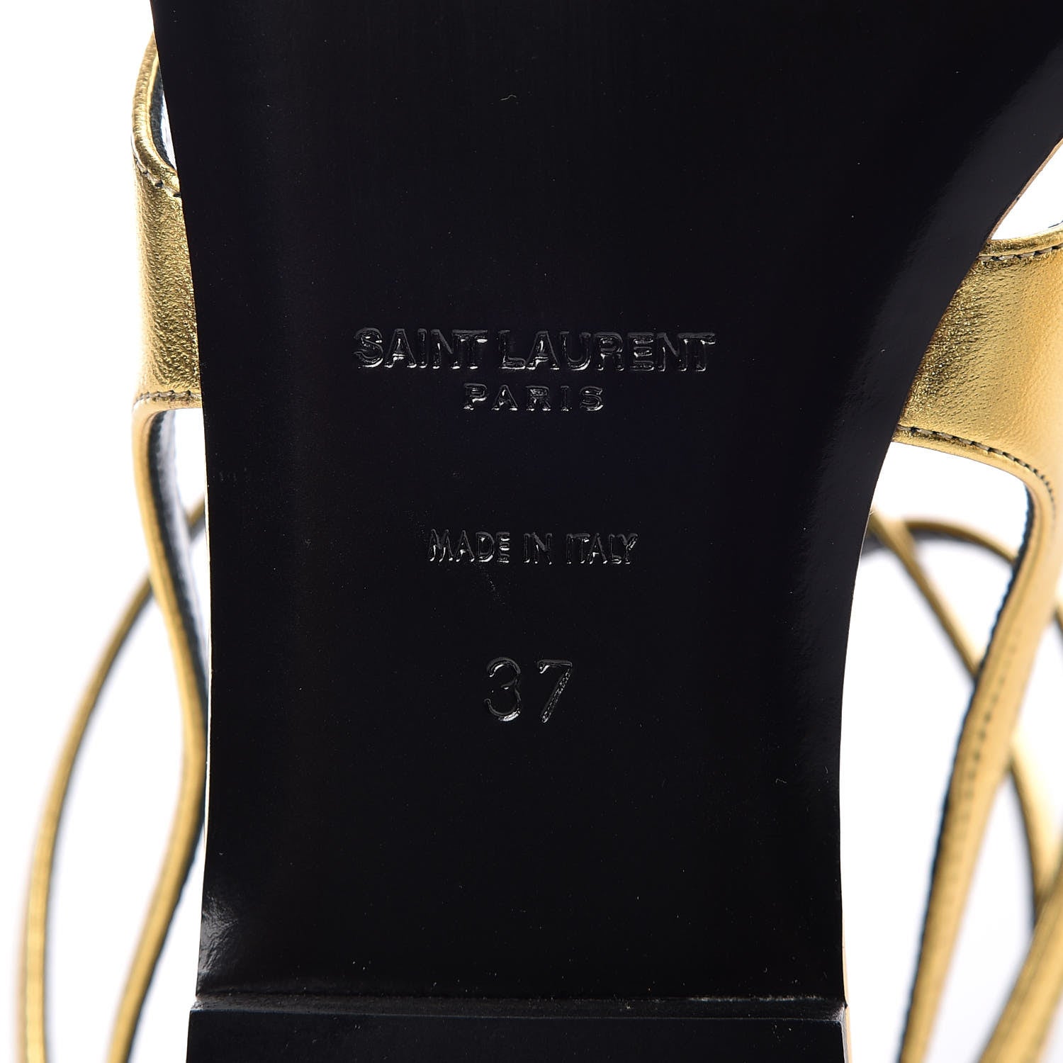 Saint Laurent Metallic Lambskin Gia 05 Ankle Sandals 37 Oro 6 of 8