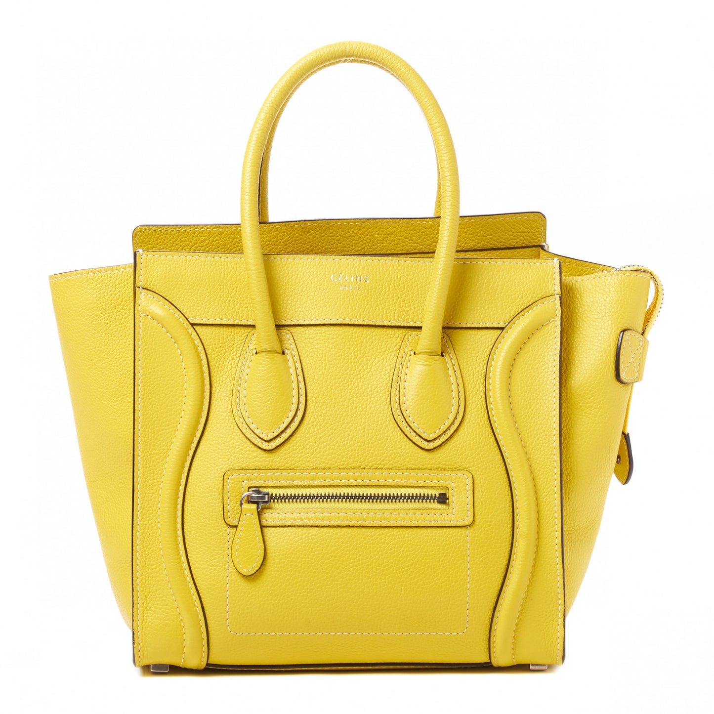 Drummed Calfskin Micro Luggage Citron
