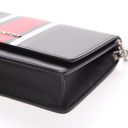 Givenchy Calfskin Striped Pandora Chain Wallet Black 6 of 9