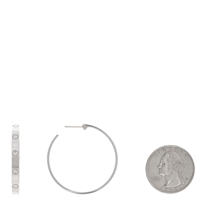 Cartier 18K White Gold Large LOVE Hoop Earrings 2 of 4