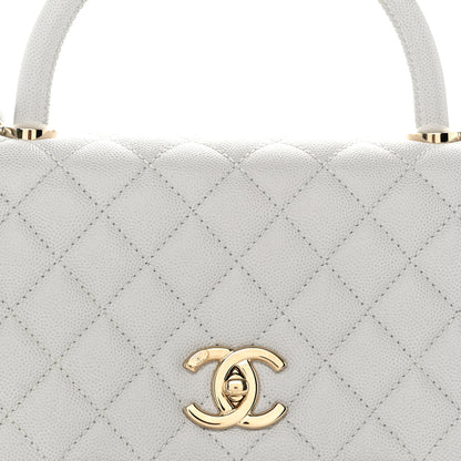 Chanel Caviar Quilted Small Coco Handle Flap Light Grey 8 of 11