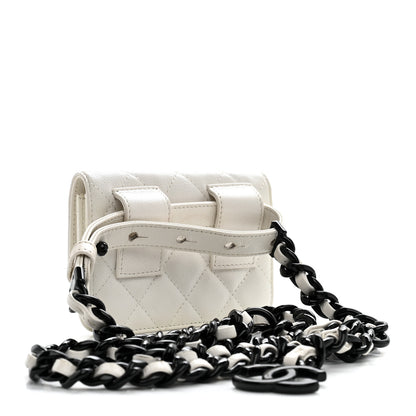 Chanel Caviar Quilted My Everything Belt Flap Card Holder White 4 of 9