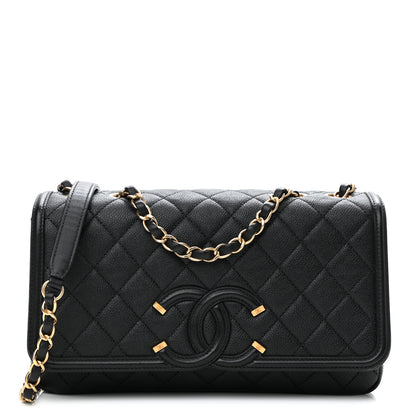 Chanel Caviar Quilted Medium CC Filigree Flap Black 1 of 11