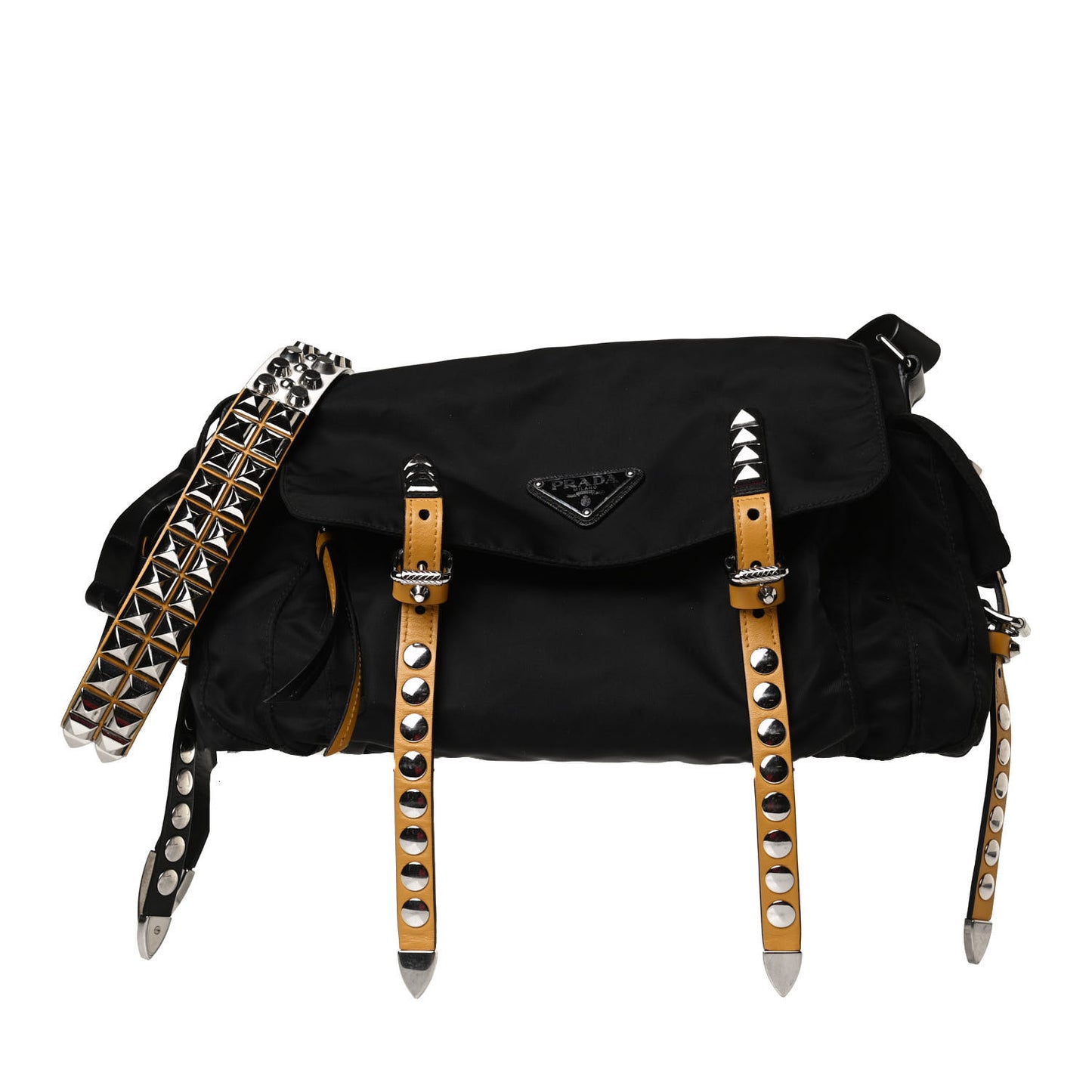 Nylon New Vela Studded Messenger Black Soleil