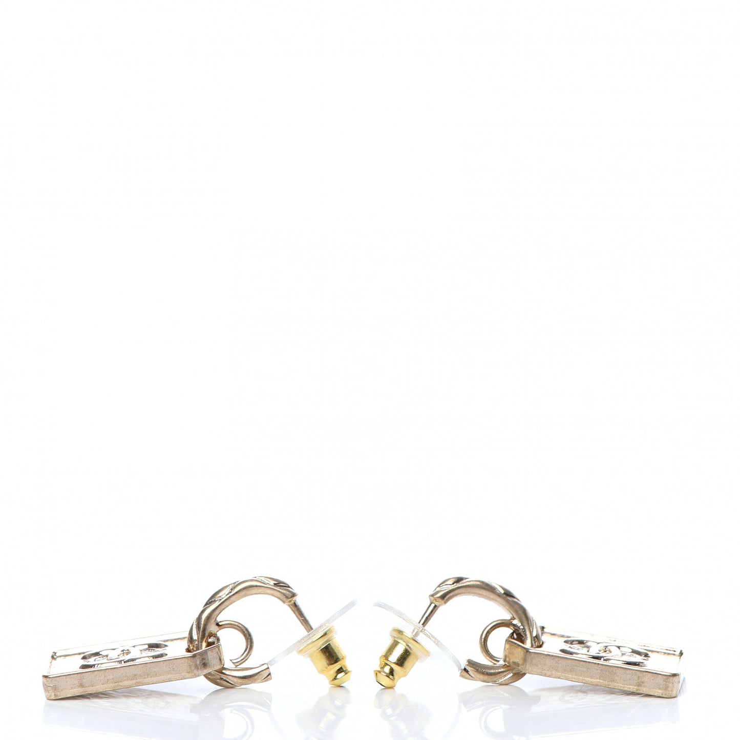 CC Tag Drop Earrings Gold