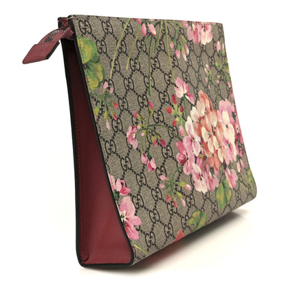 Gucci GG Supreme Monogram Blooms Large Cosmetic Case Beige Multicolor Dry Rose 3 of 8