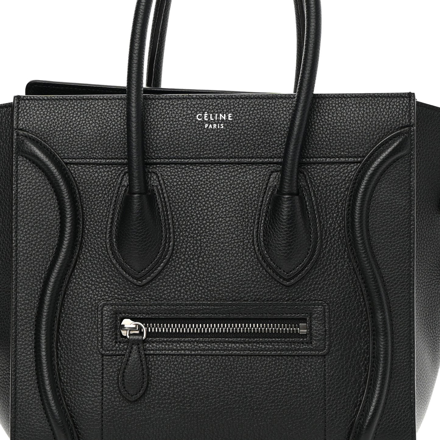 Drummed Calfskin Micro Luggage Black